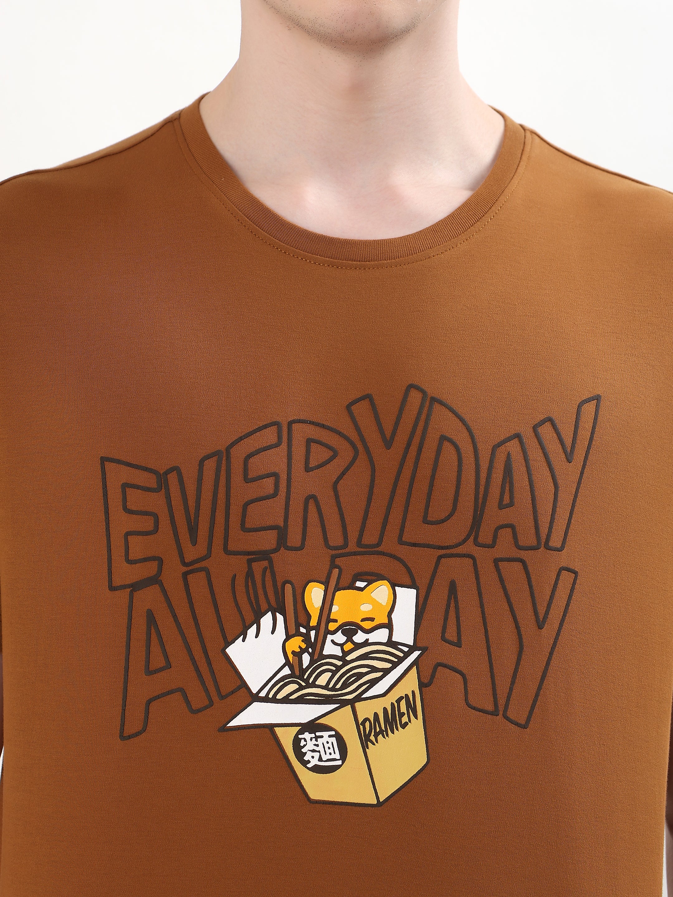 GINGER BROWN EVERYDAY RAMEN GRAPHIC T-SHIRT