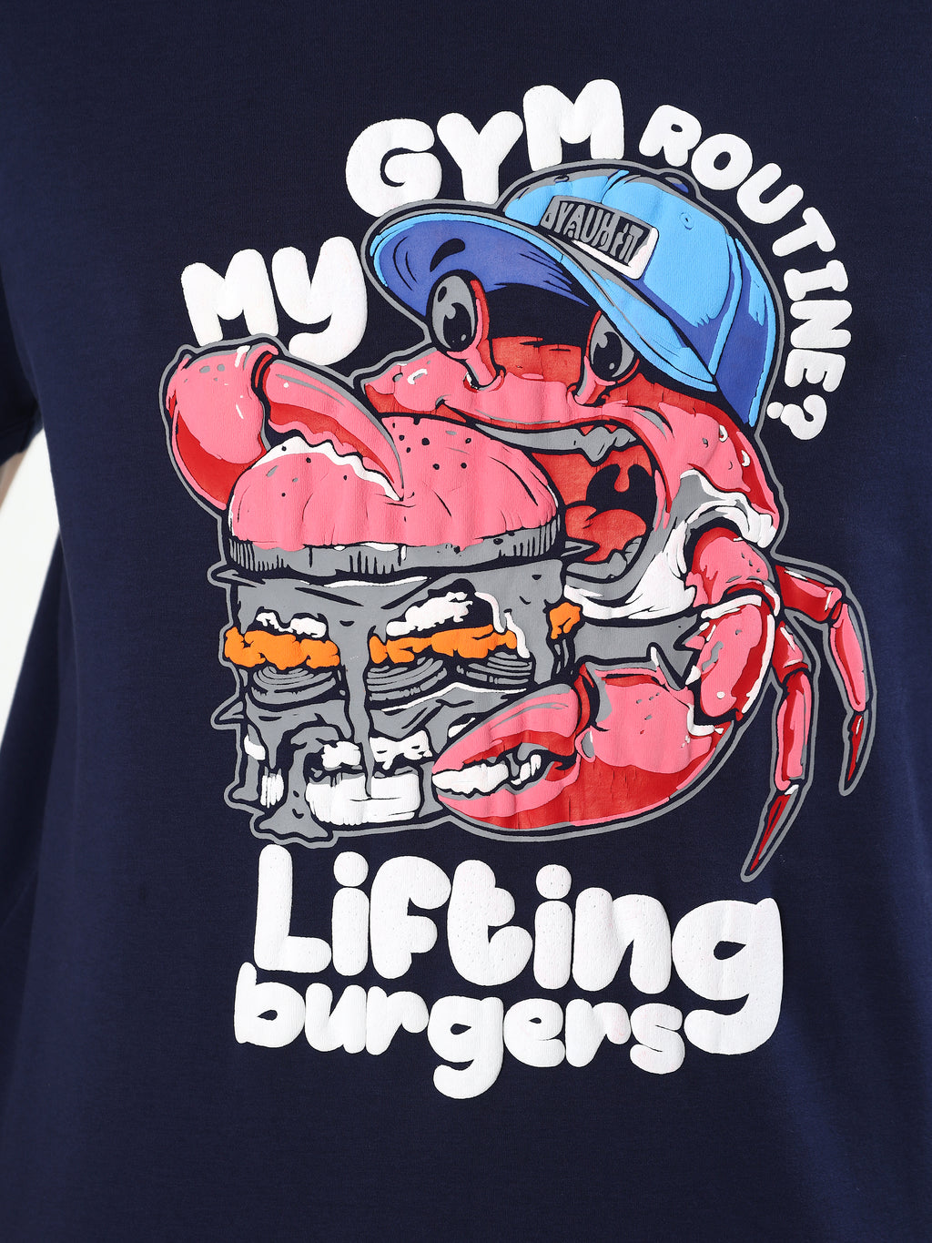NAVY BLUE MY GYM ROUTINE GRAPHIC T-SHIRT