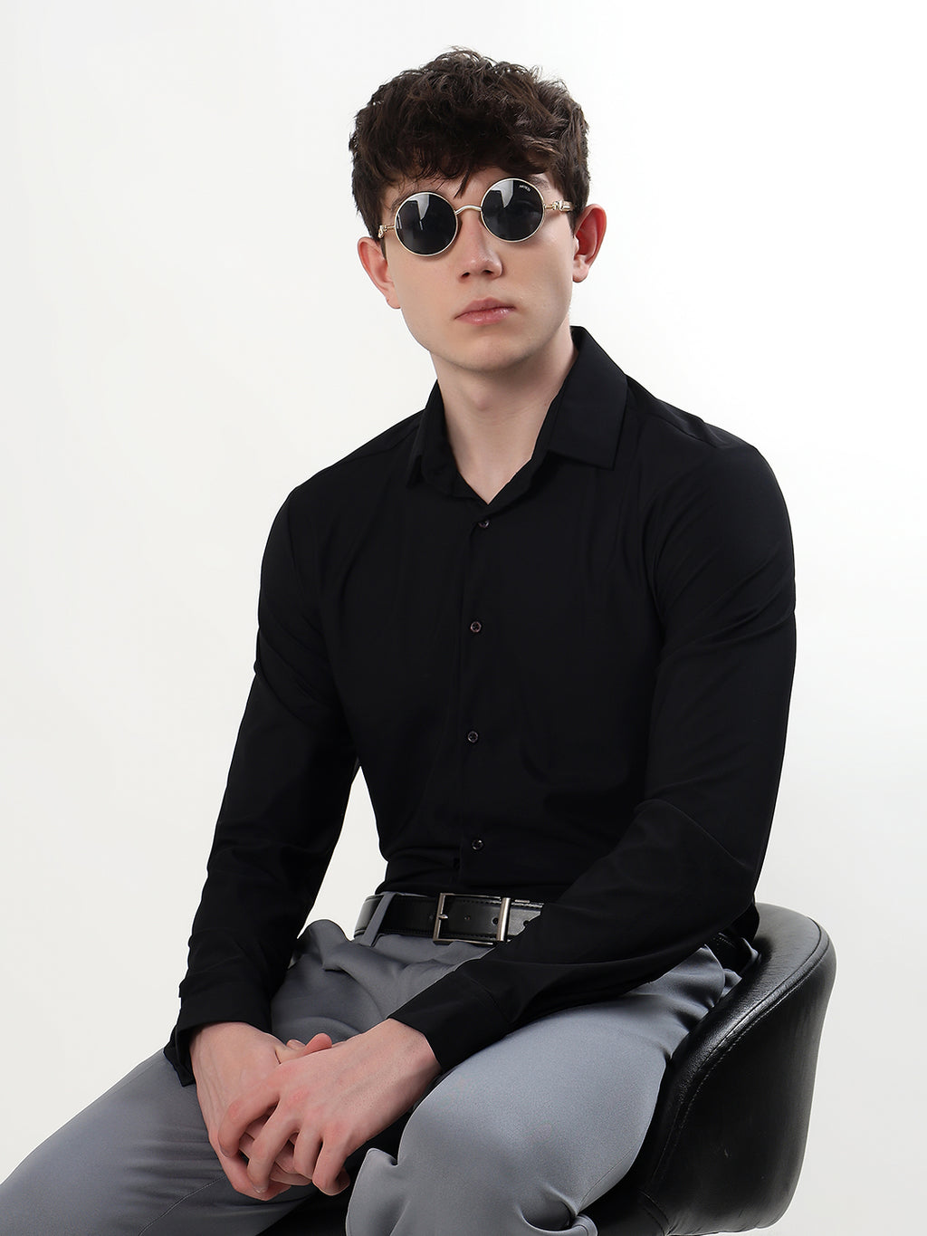 JET BLACK STRETCH KNIT / NYLON-SPANDEX BLEND
