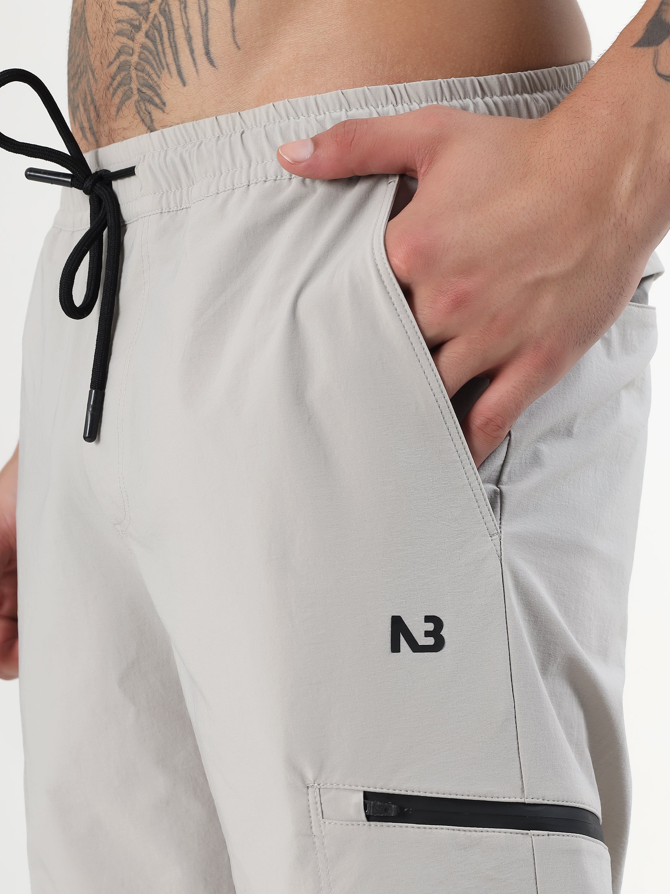 LIGHT GREY UTILITY JOGGERS