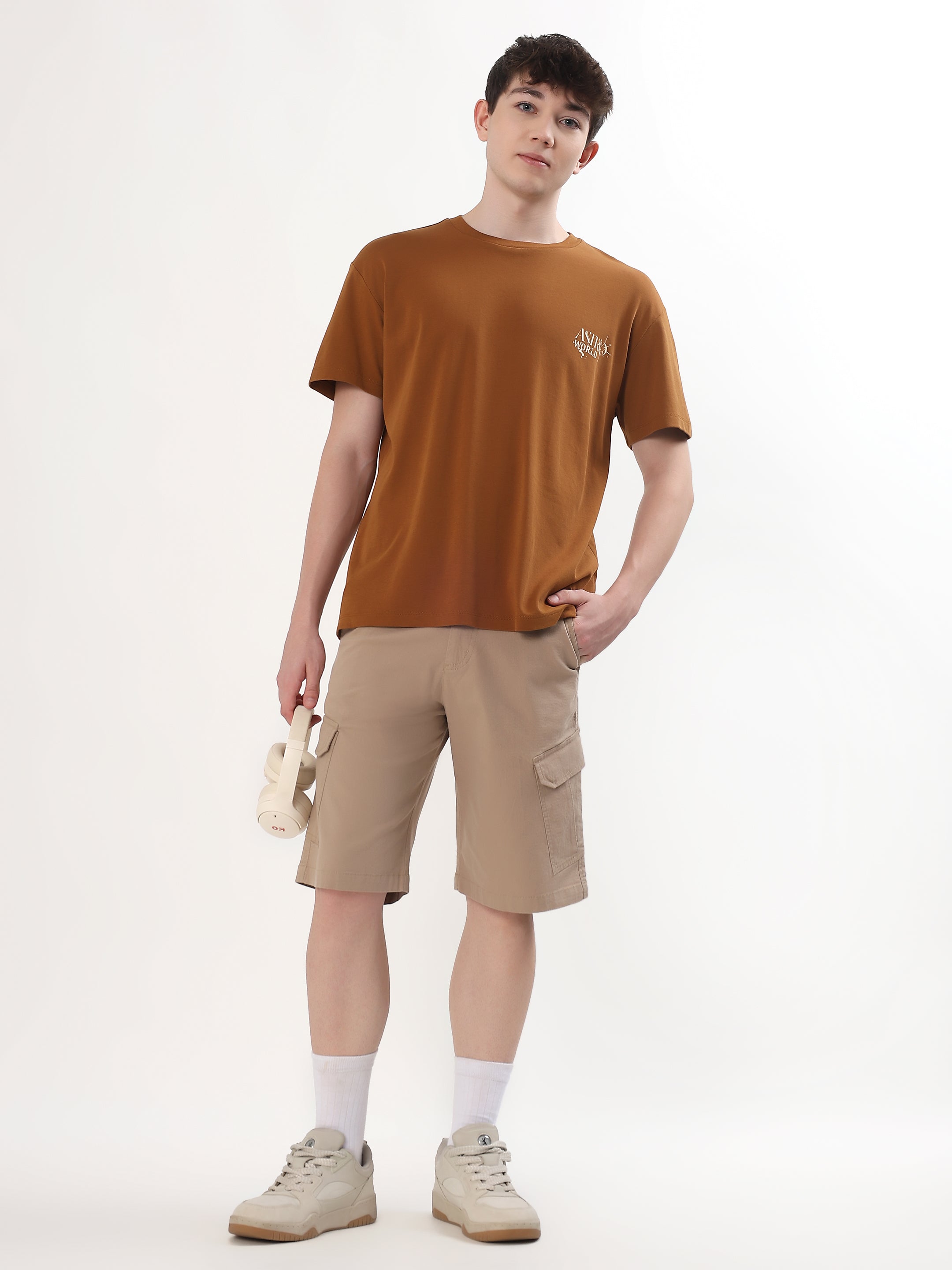 "UNIVERSE DINOSAUR SKULL" GRAPHIC PRINTED OVERSIZED T-SHIRT