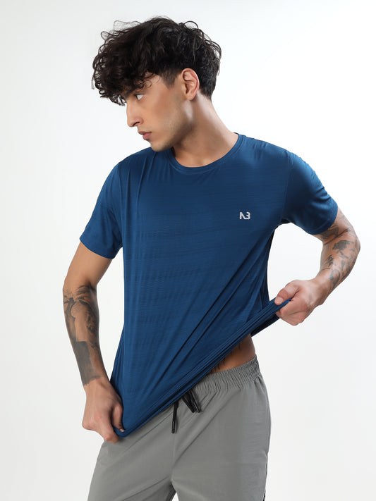 SOLID NAVY BLUE ACTIVEWEAR T-SHIRT