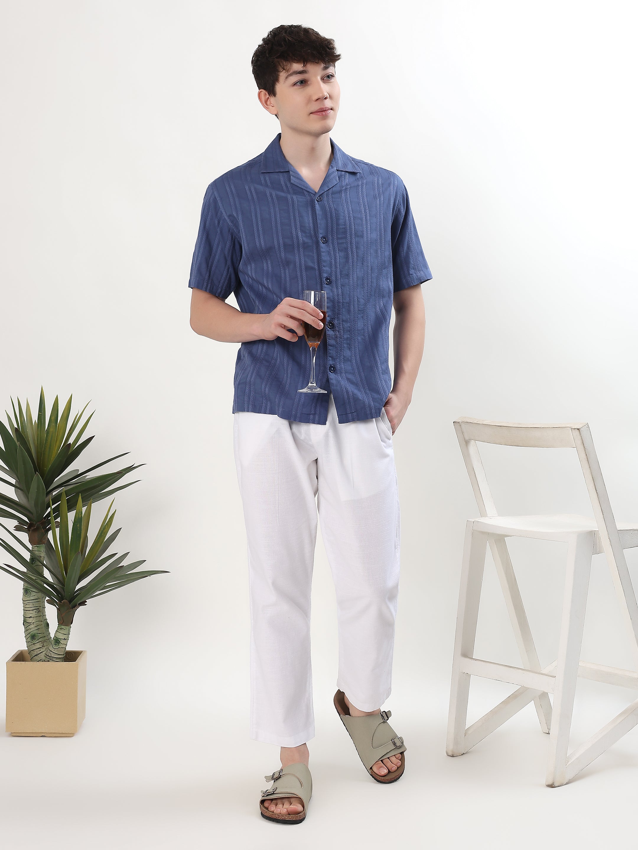 STEEL BLUE TEXTURED RESORT