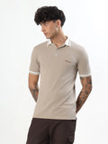 TEXTURED TIPPED COLLAR POLO T-SHIRT
