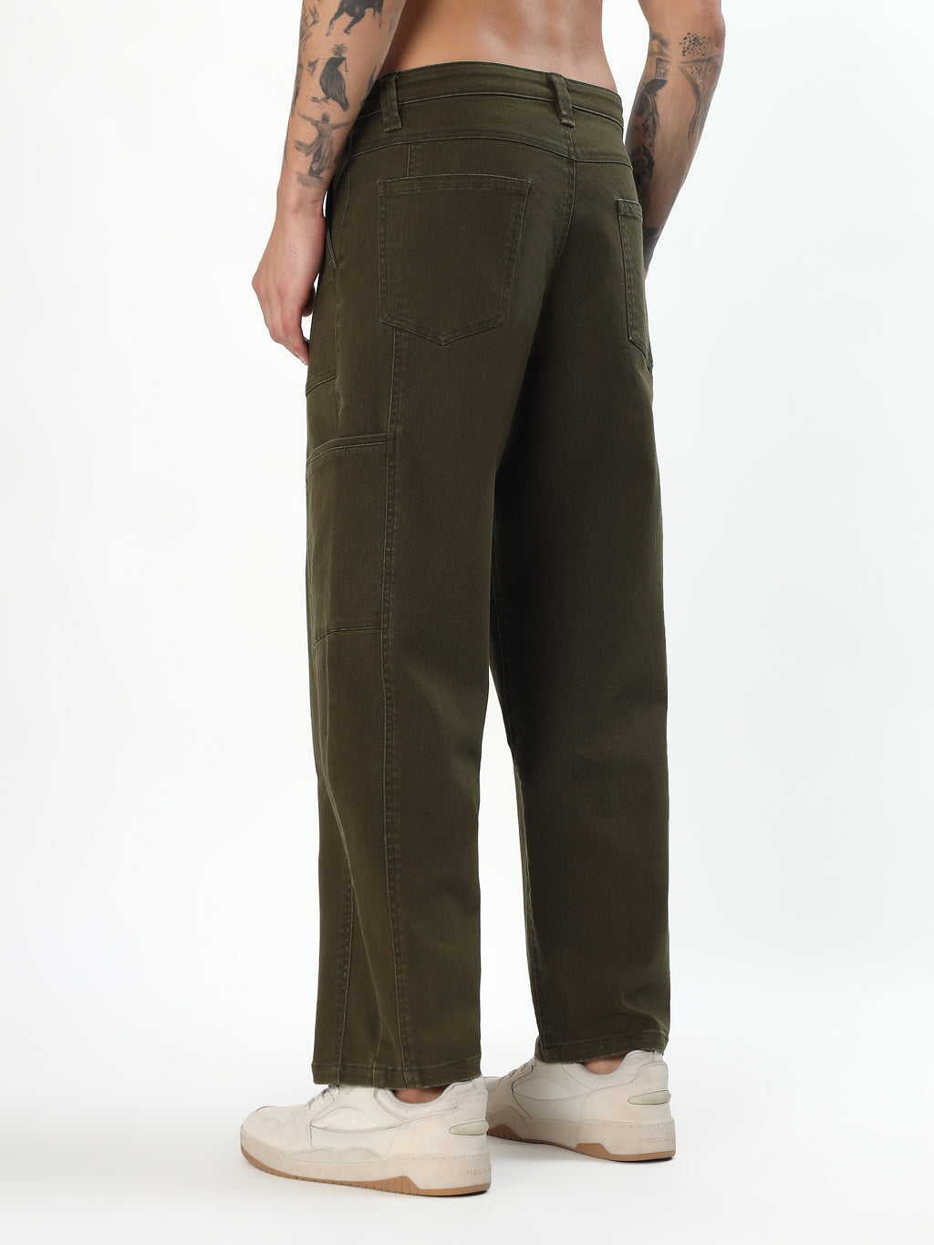 MEN'S OLIVE GREEN LOOSE BAGGY FIT