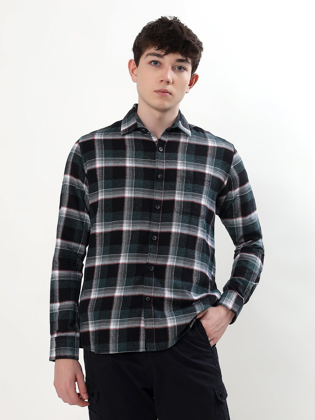 FOREST GREEN & BLACK CHECKED