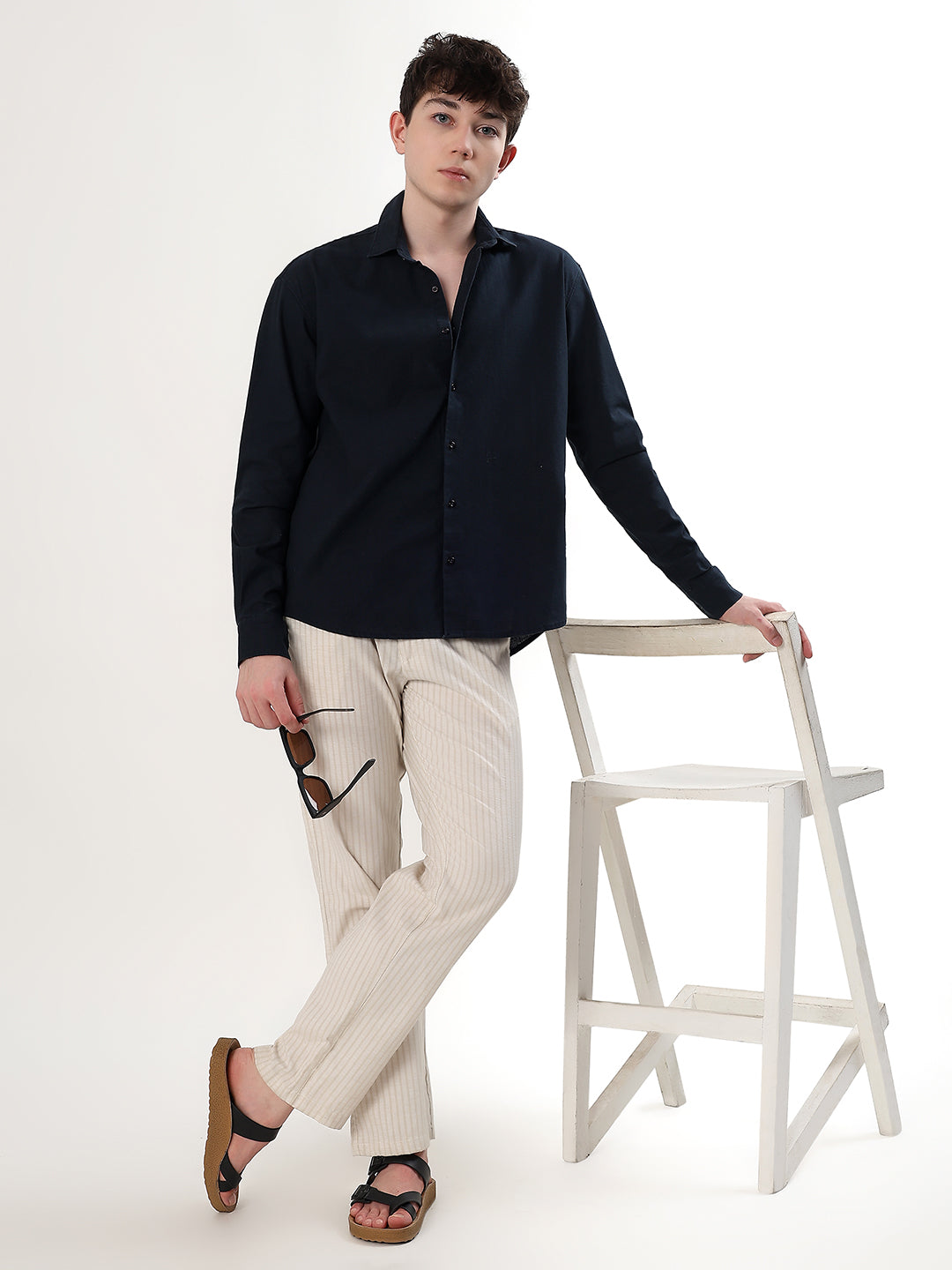 NAVY BALUE LINEN SHIRT