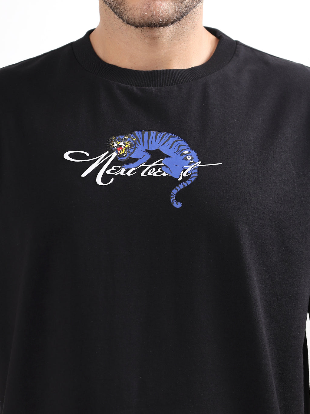 BLACK TIGER GRAPHIC PRINT OVERSIZED T-SHIRT