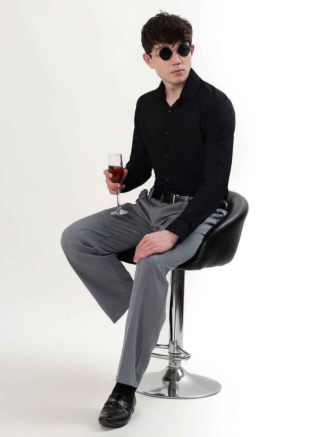 JET BLACK STRETCH KNIT / NYLON-SPANDEX BLEND