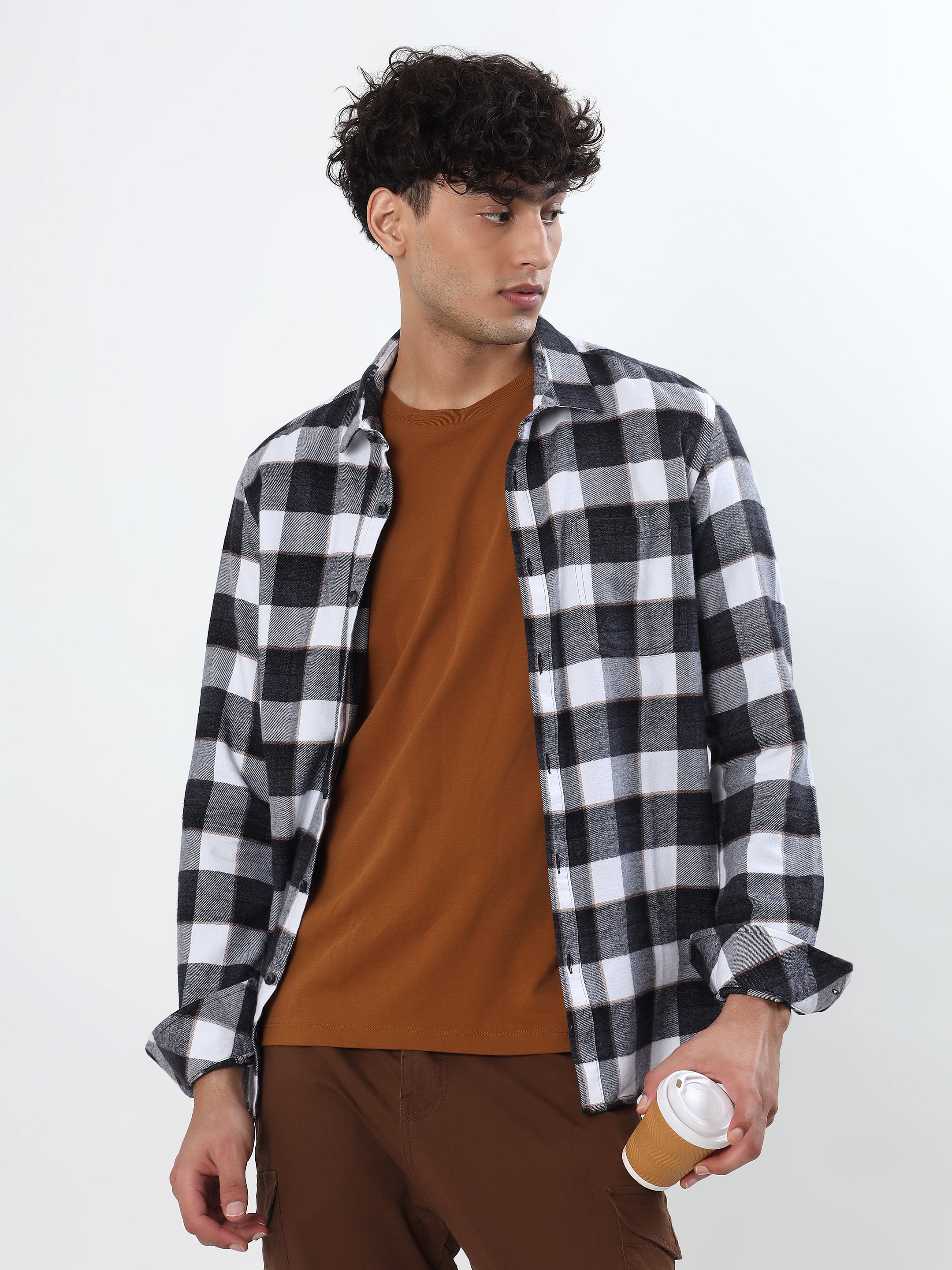 BLACK AND WHITE BUFFALO CHECKED FLANNEL
