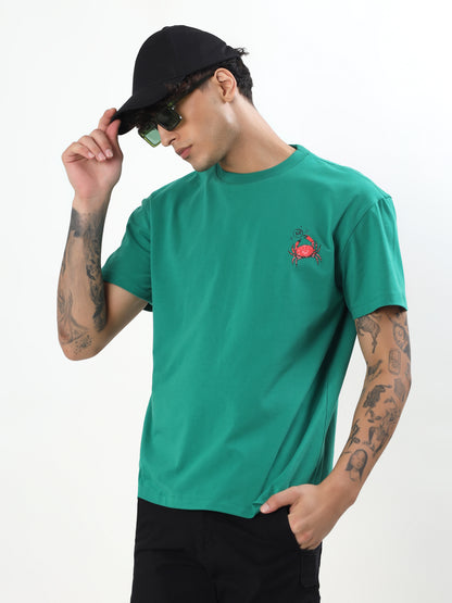 "CRAB CLAW GRAPHIC" PRINTED OVERSIZED T-SHIRT