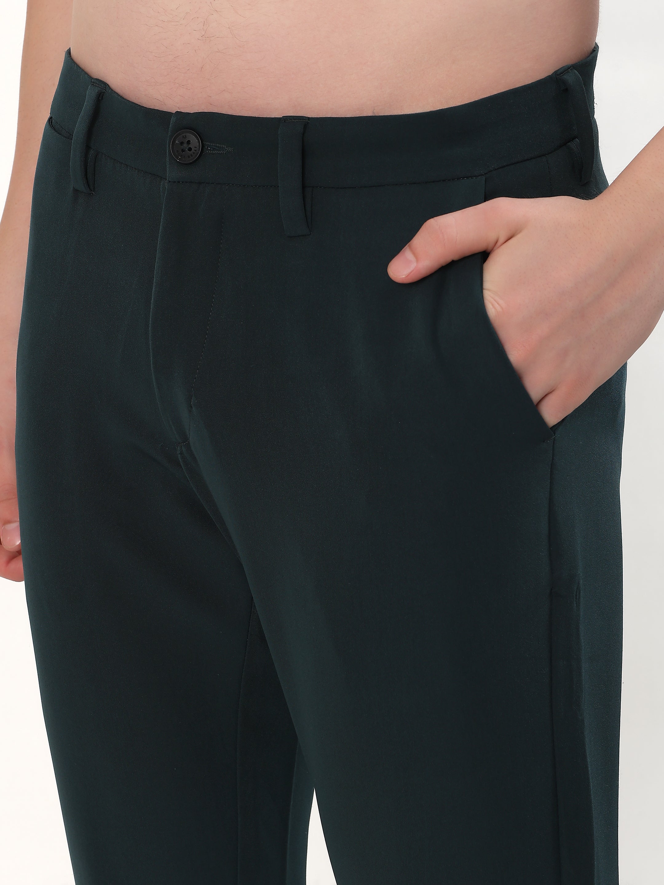 MEN'S GREEN SLIM FIT CHINOS