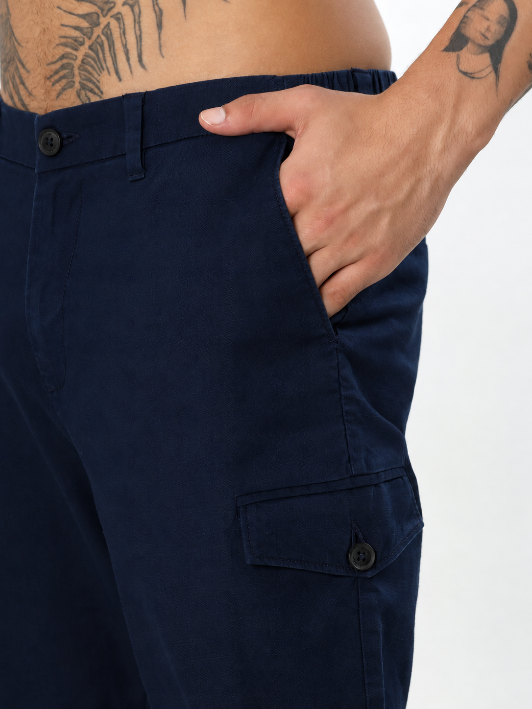 NAVY BLUE SLIM FIT CHINOS PANTS