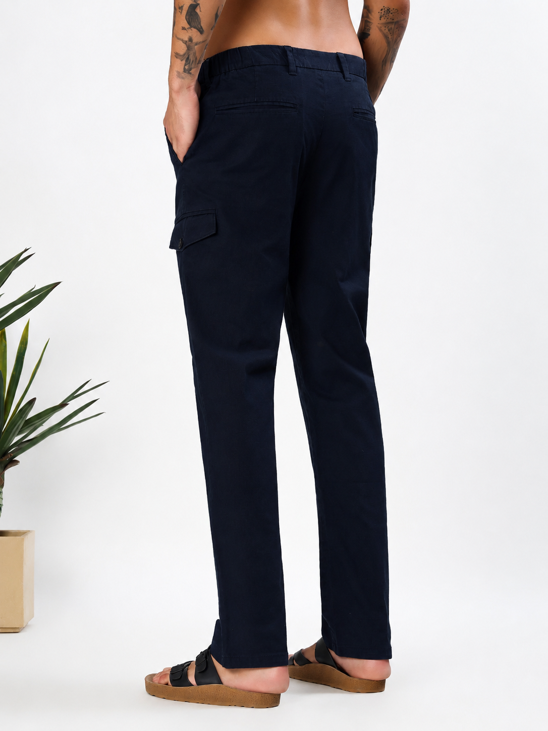 NAVY BLUE SLIM FIT CHINOS PANTS