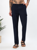 NAVY BLUE SLIM FIT CHINOS PANTS