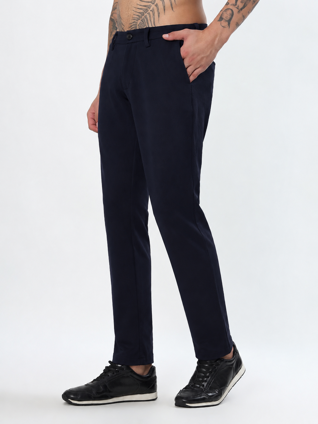 MEN'S NAVY BLUE SLIM FIT CHINOS