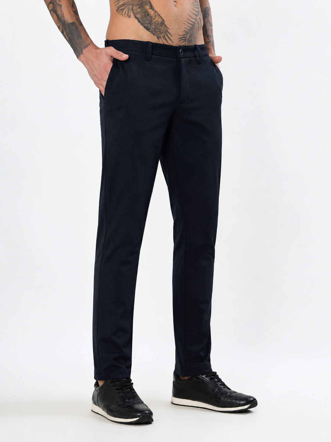 MEN'S NAVY BLUE SLIM FIT CHINOS