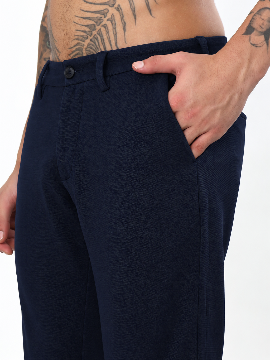 MEN'S NAVY BLUE SLIM FIT CHINOS