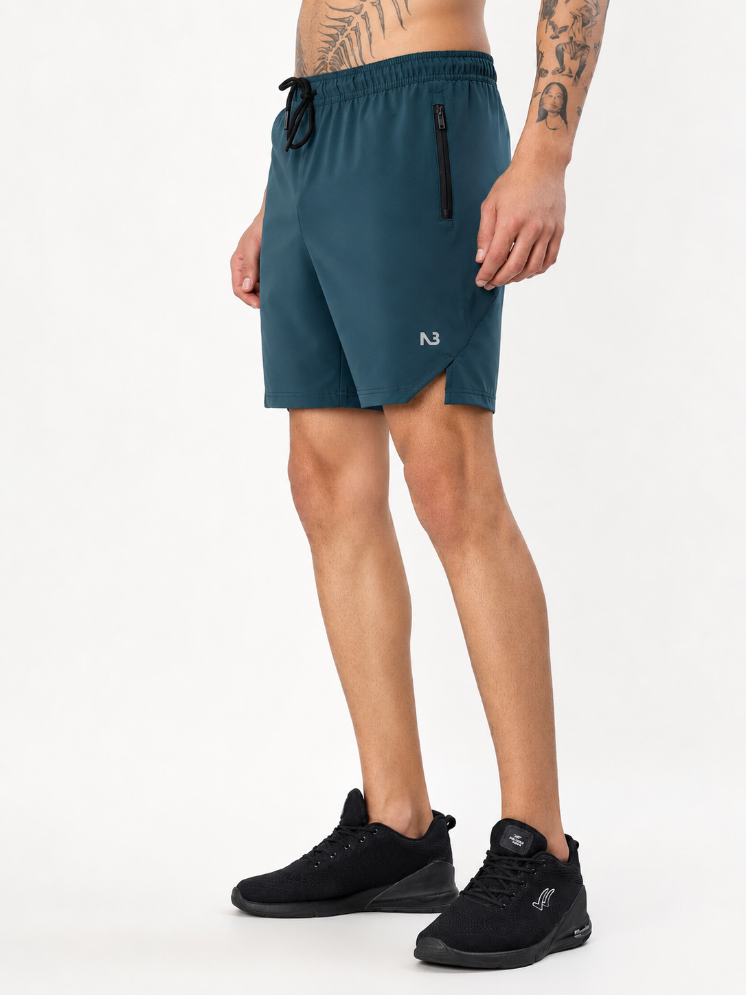 DEEP TEAL NYLON CRUSH PERFORMANCE SHORTS