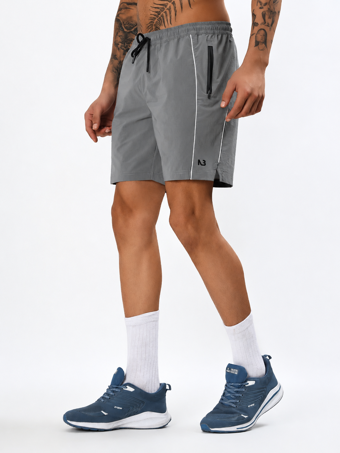 CONTRAST PIPING ACTIVE TRAINING SHORTS