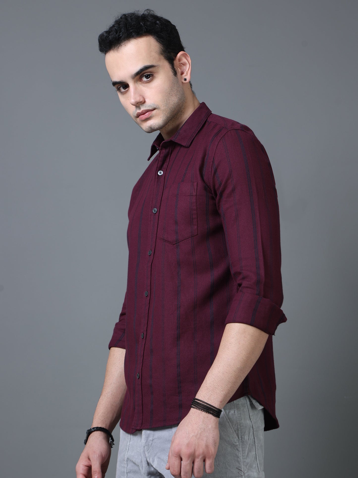 Pencil Dual Maroon Stripe shirt