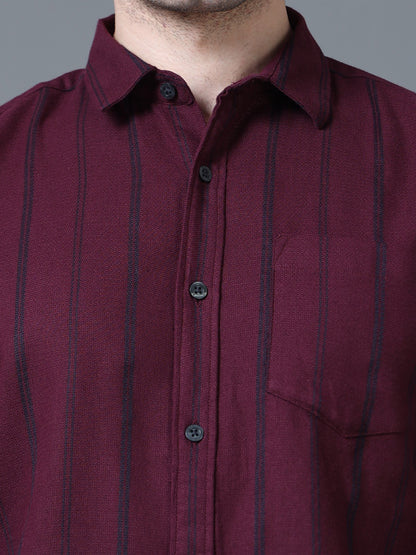 Pencil Dual Maroon Stripe shirt
