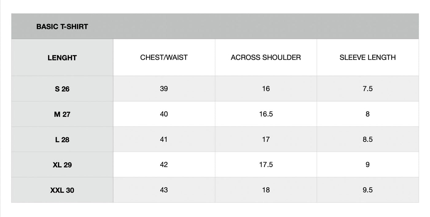 Size chart