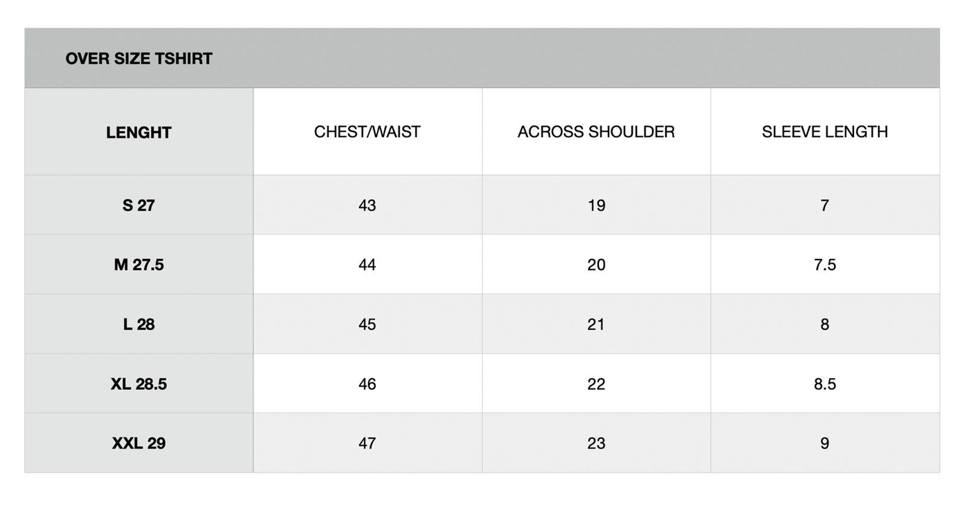 Size chart